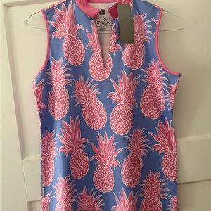 Tropical Pineapple Print Tank Top